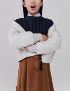 pullover trecce cropped blu - aspesi - pullover