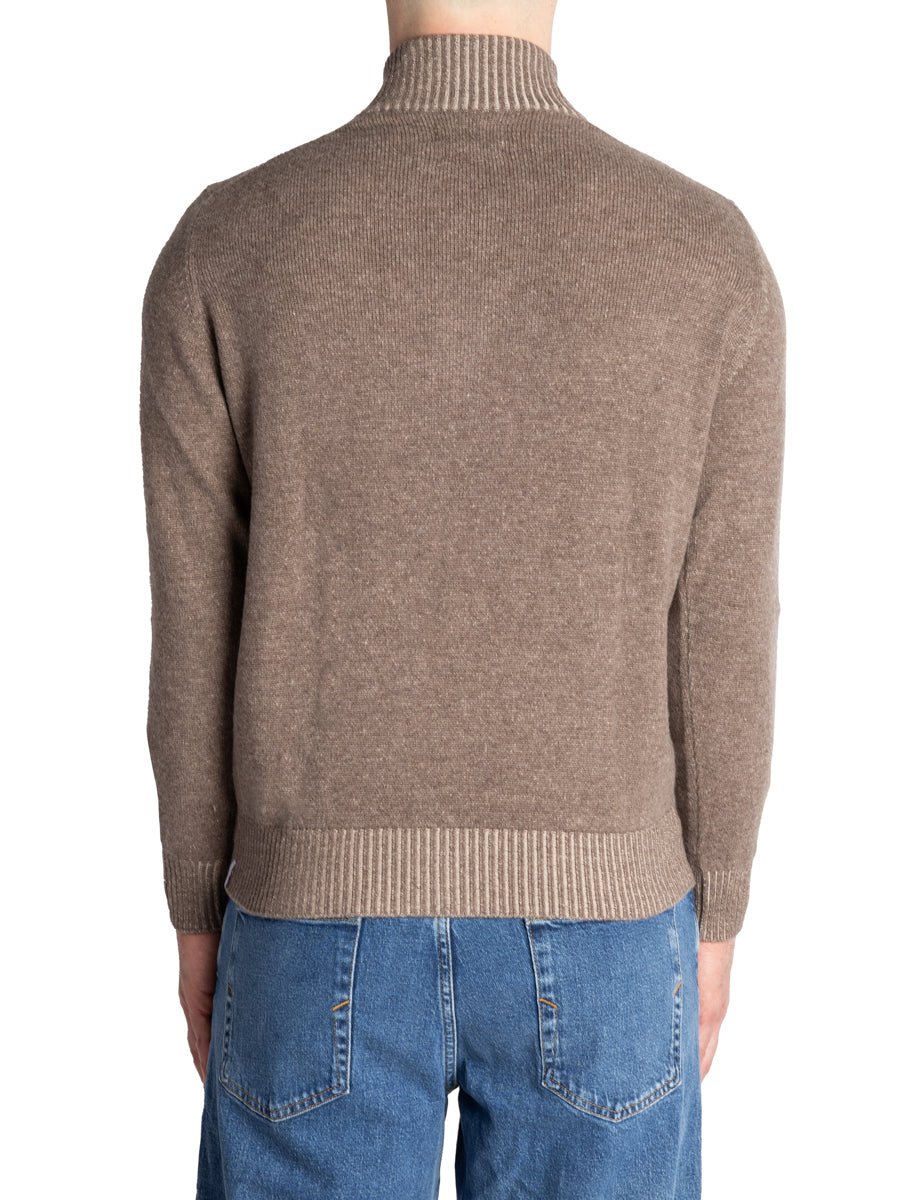 pullover zip marrone castagna - jurta - pullover