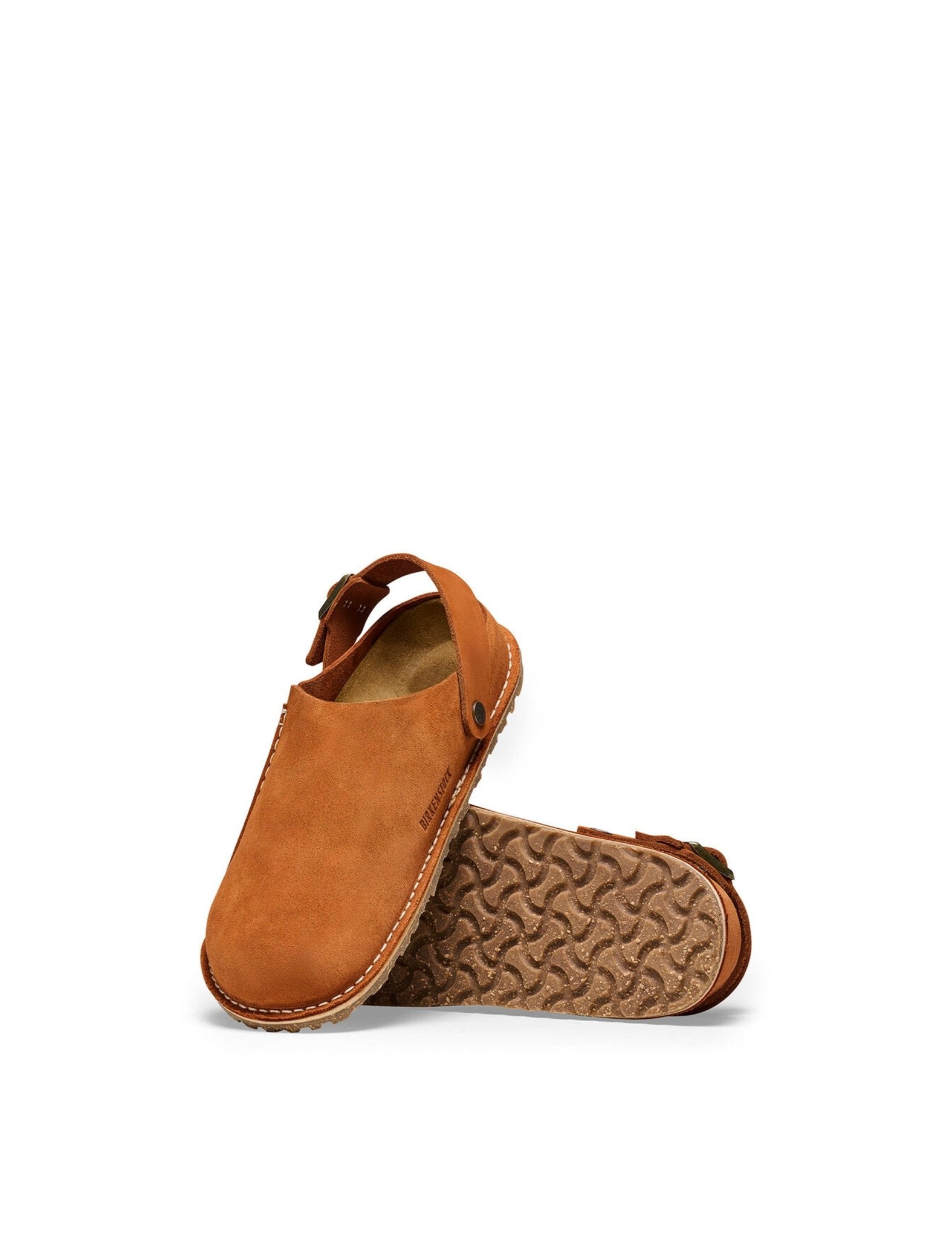 sabot fibbia camoscio marrone - birkenstock - sabot