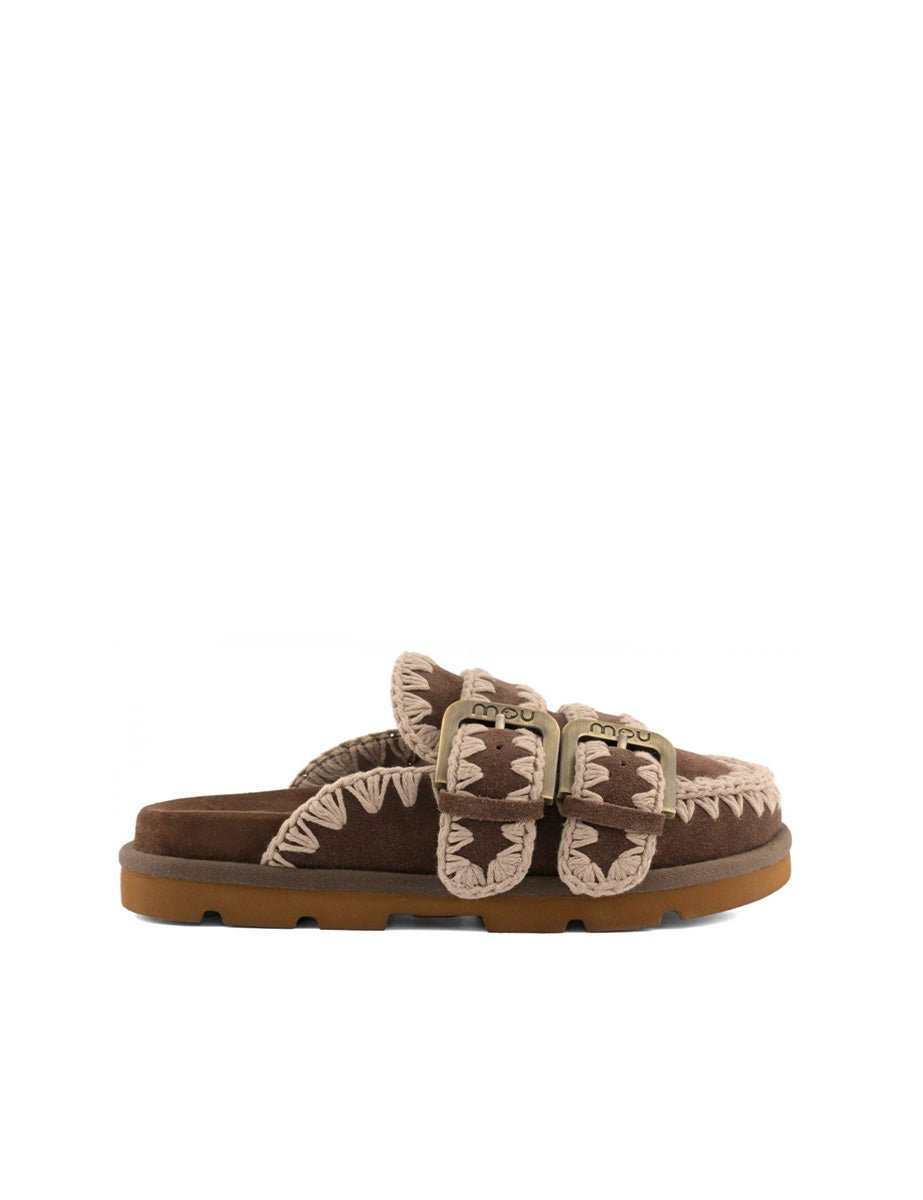 sabot low bio two buckles deep brown - mou - sabot