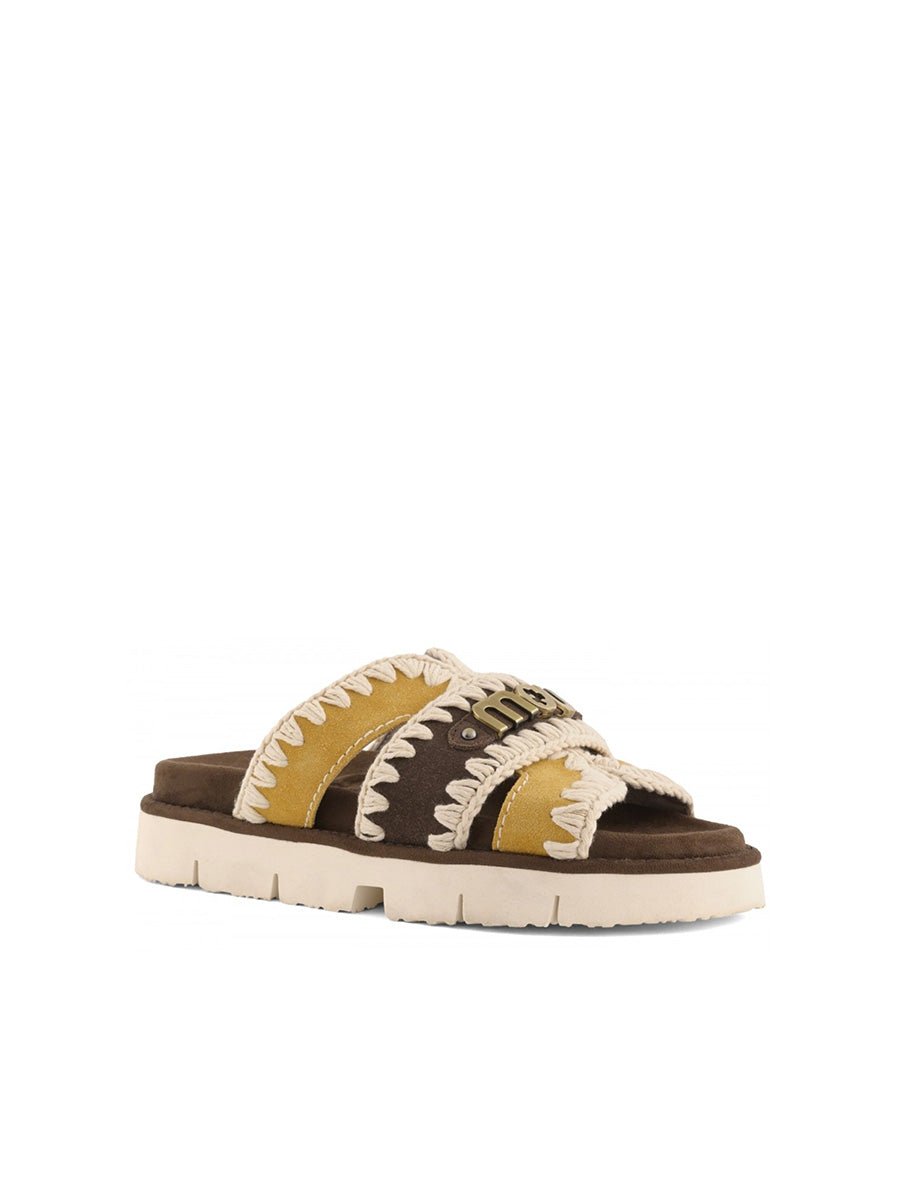 sabot low bio two buckles deep brown - mou - sabot