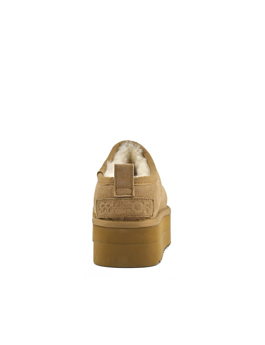 sabot platform suede montone biscotto - colors of california - sabot