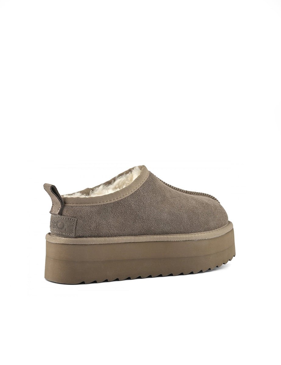 sabot platform suede montone taupe - colors of california - sabot