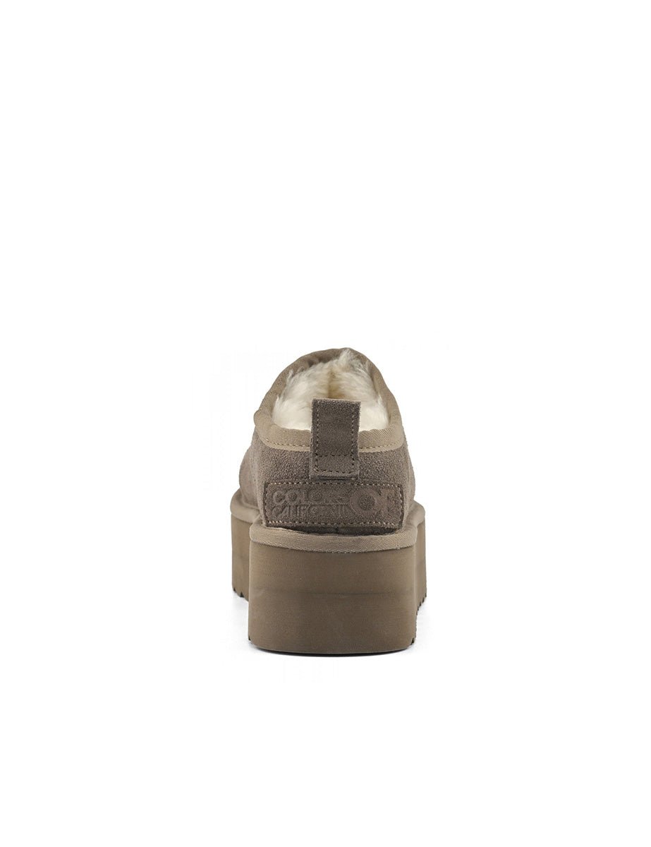 sabot platform suede montone taupe - colors of california - sabot
