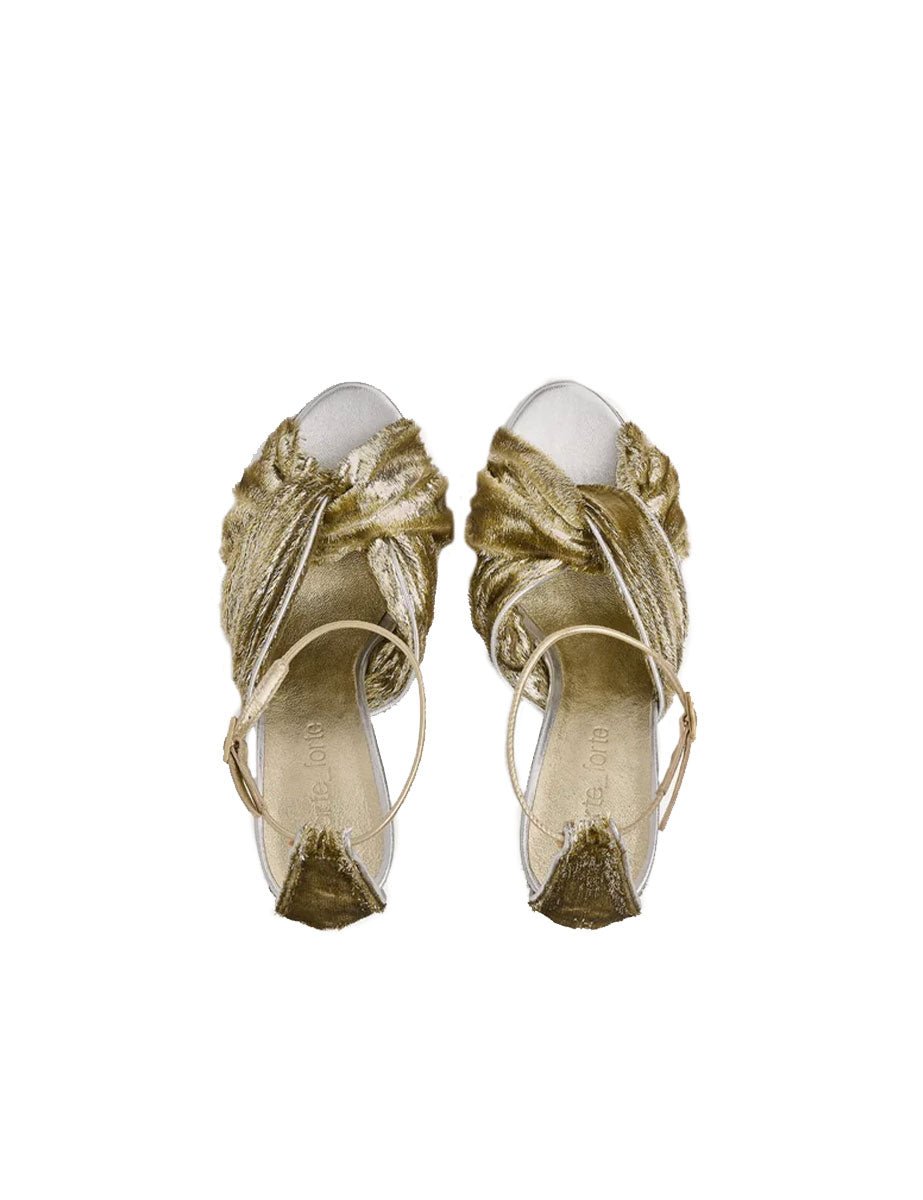 sandalo cinturino luxury velluto oro - forte forte - sandalo tacco