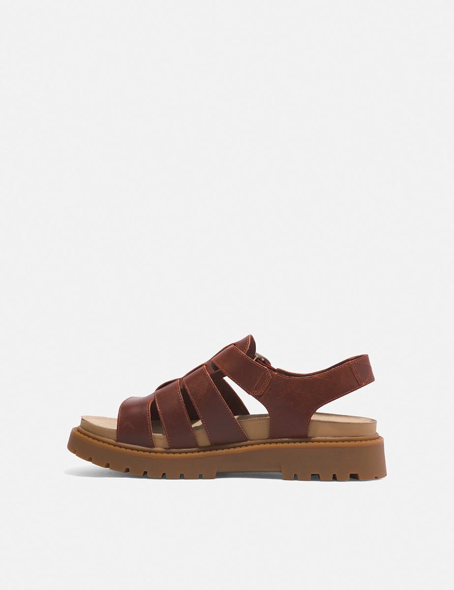 sandalo clairemont fisherman dark red - timberland - flat