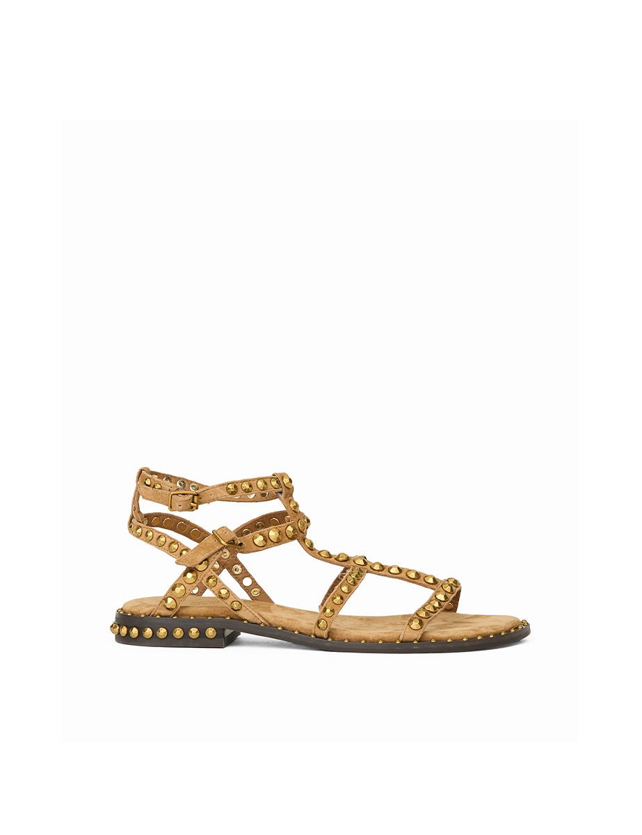 sandalo flat cinturino moka mou brass - ash - flat