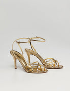 sandalo gabbietta oro - ncub - sandalo tacco