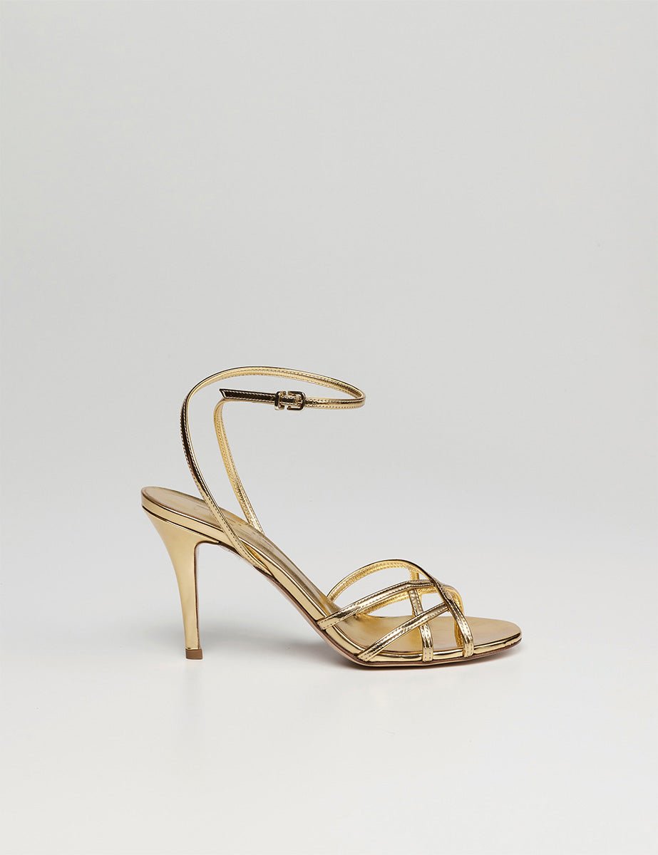 sandalo gabbietta oro - ncub - sandalo tacco