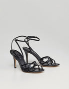 sandalo gabbietta vernice nero - ncub - sandalo tacco