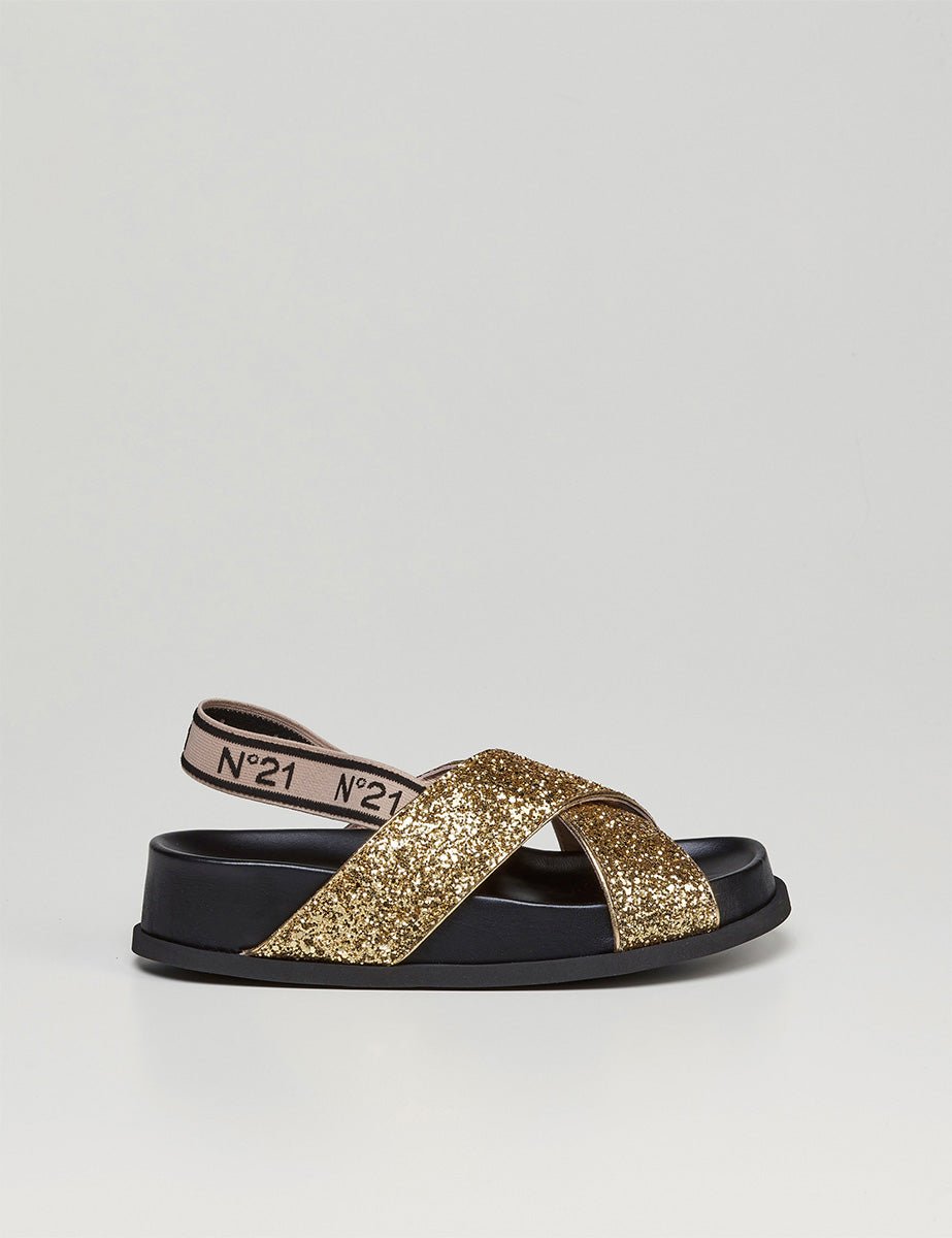 sandalo incrocio gold - n21 alessandro dell'acqua - ciabatta