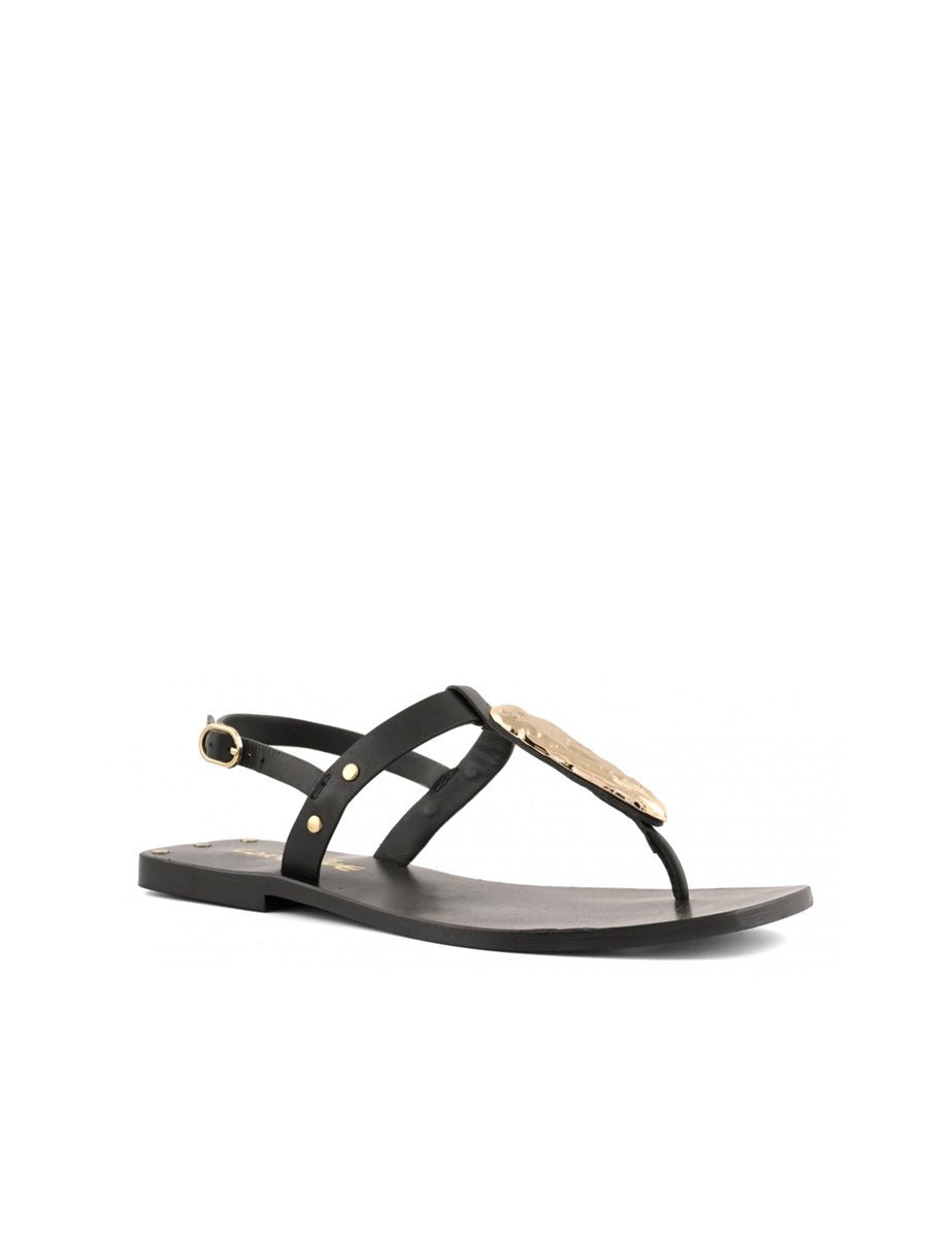 sandalo infradito metal plate black - coral blue - infradito