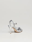 sandalo laminato argento - ncub - sandalo tacco