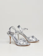 sandalo laminato argento - ncub - sandalo tacco