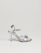 sandalo laminato argento - ncub - sandalo tacco