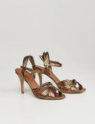 sandalo laminato bronzo - ncub - sandalo tacco