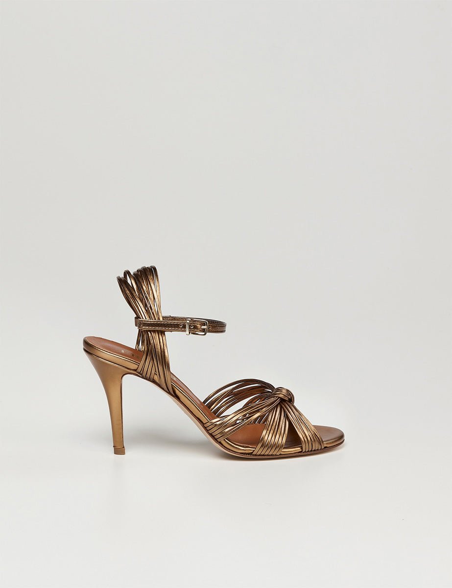 sandalo laminato bronzo - ncub - sandalo tacco