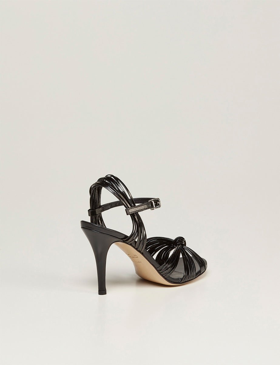 sandalo laminato nero - ncub - sandalo tacco