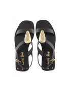 sandalo metal plate black - coral blue - flat