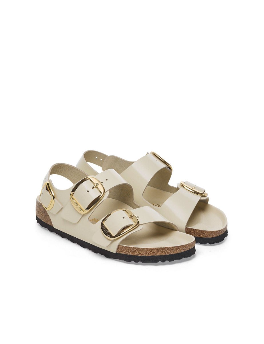 sandalo milano big buckle shine ecru - birkenstock - ciabatta