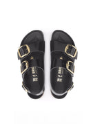 sandalo milano big buckle shine nero - Frida SRL