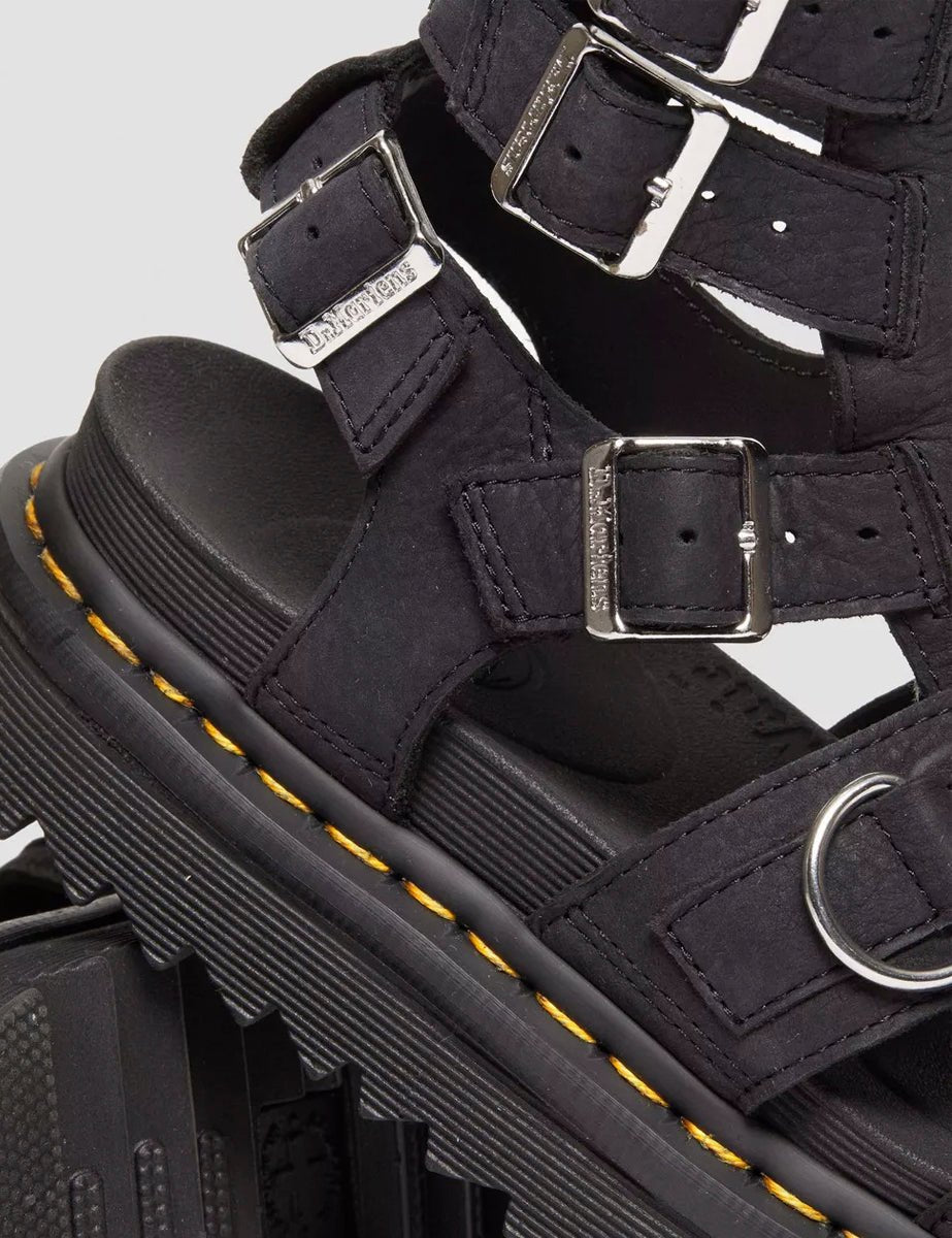 sandalo olson fibbie zip charcoal - dr martens - platform