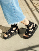 sandalo olson fibbie zip charcoal - Frida SRL