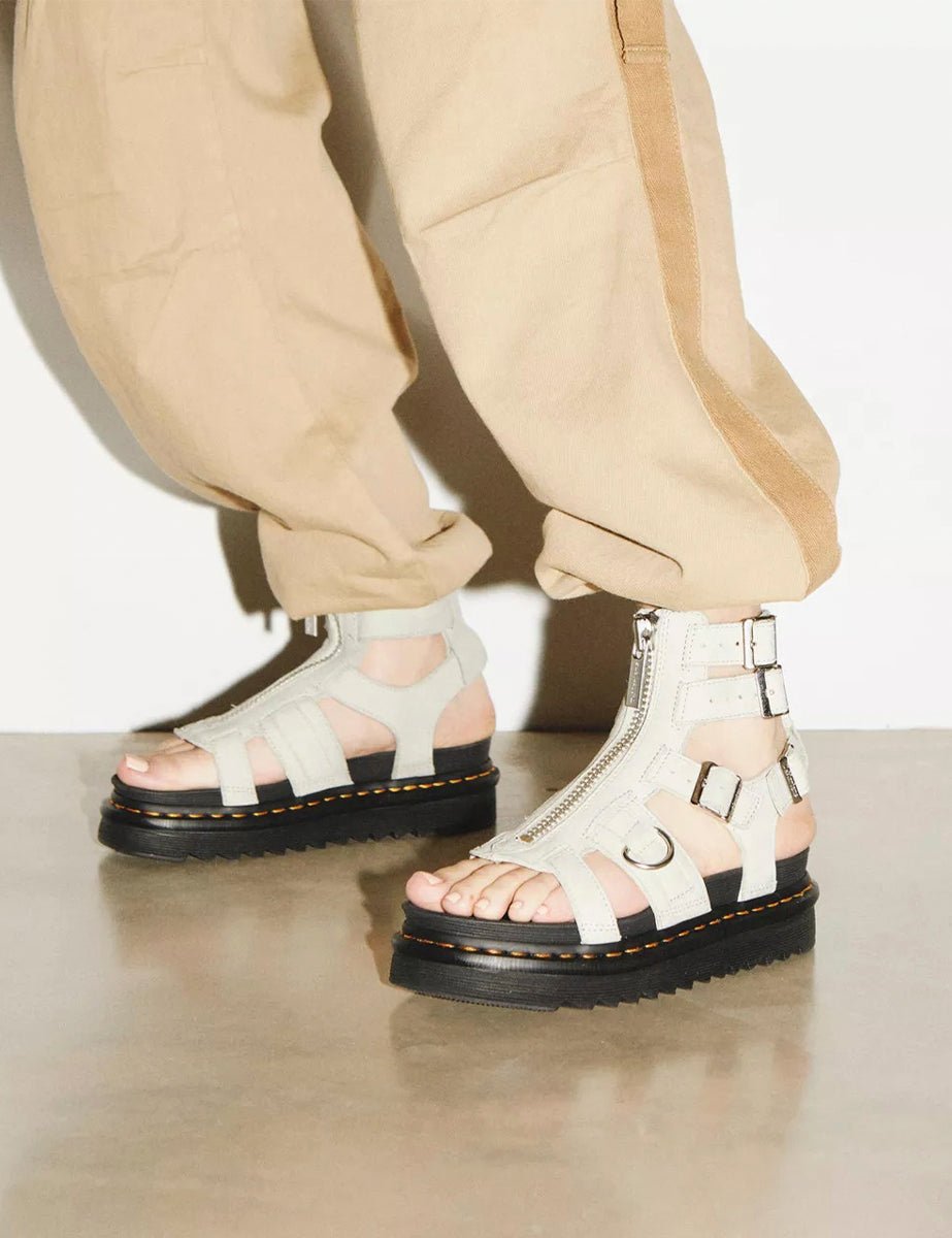 sandalo olson fibbie zip smoked mint - dr martens - platform