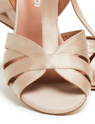sandalo raso pelle champagne - Frida SRL
