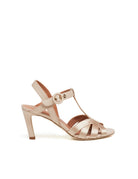 sandalo raso pelle champagne - Frida SRL