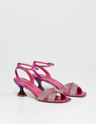 sandalo strass fuxia - blufrida - sandalo tacco