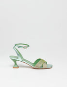 sandalo strass lime salvia - blufrida - sandalo tacco