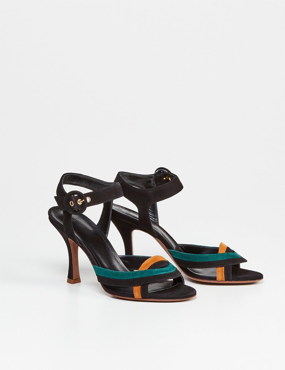 sandalo suede delfi multicolor - relac - sandalo tacco