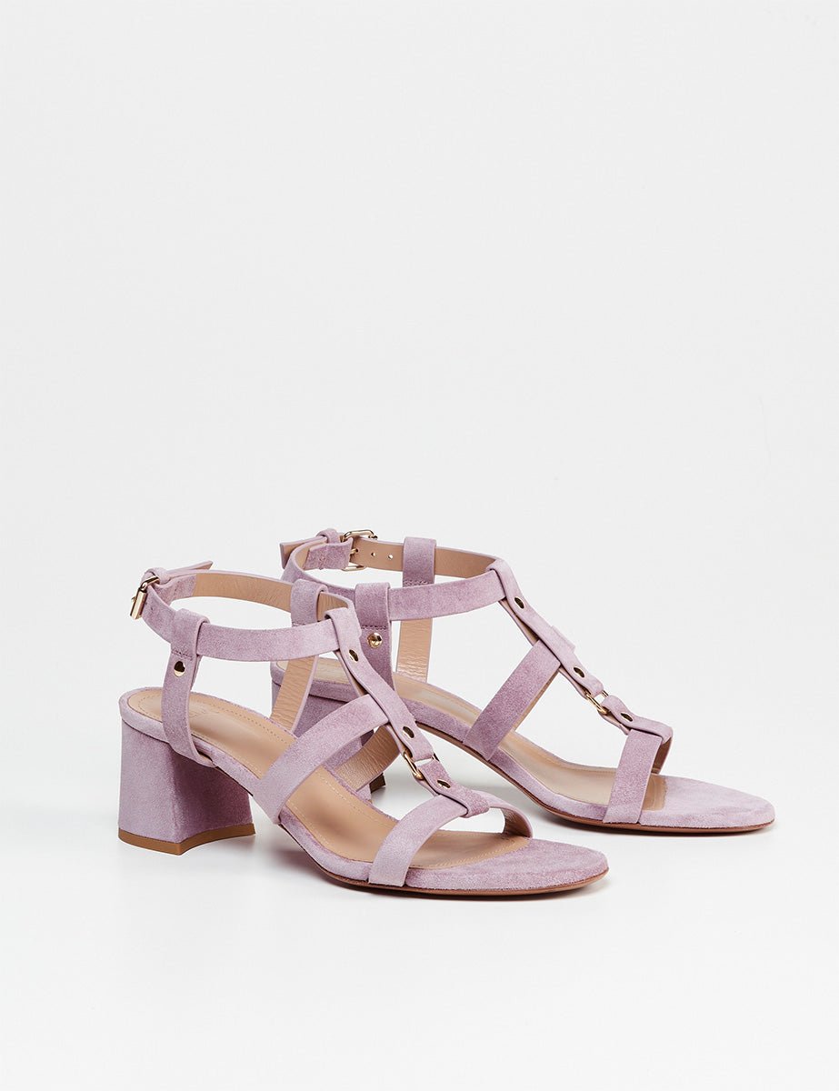 sandalo suede lavanda - relac - sandalo tacco