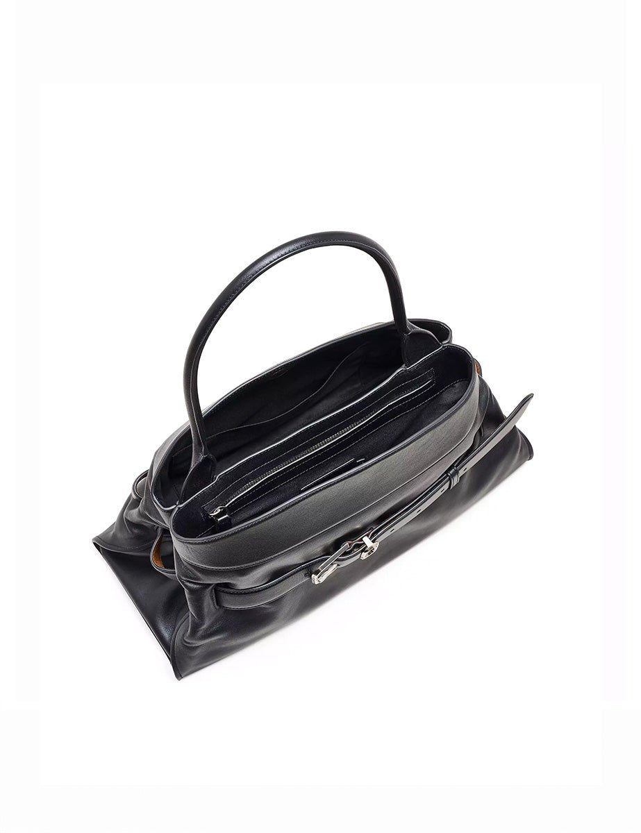 satchel bag leather nero - marc jacobs - shopper