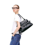 satchel bag leather nero - marc jacobs - shopper