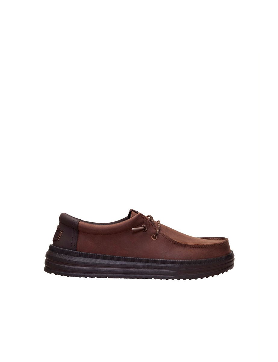 scarpa stringata tumbled marrone cioccolato - hey dude - sneaker