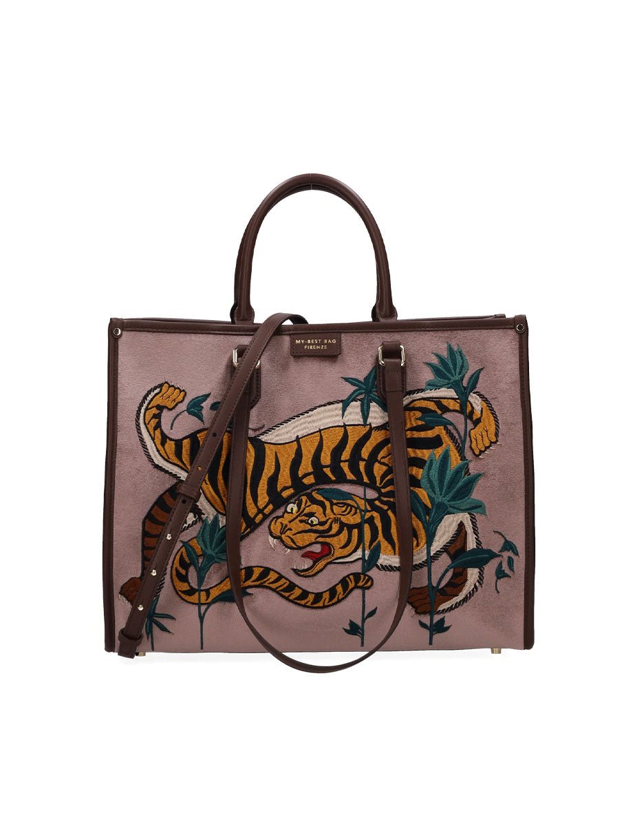 shopper atena grande essence tigre rosa - my best bag - shopper