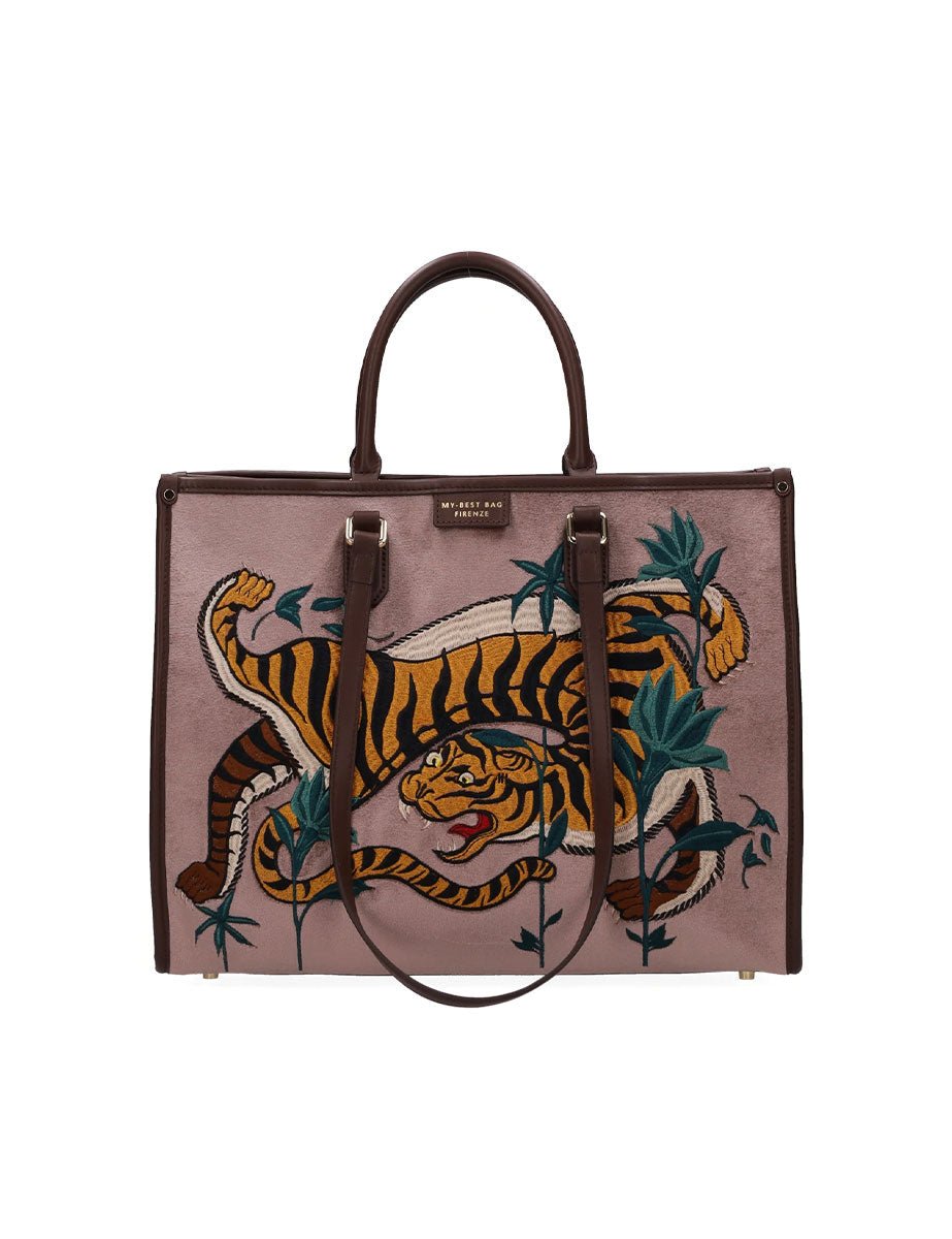 shopper atena grande essence tigre rosa - my best bag - shopper