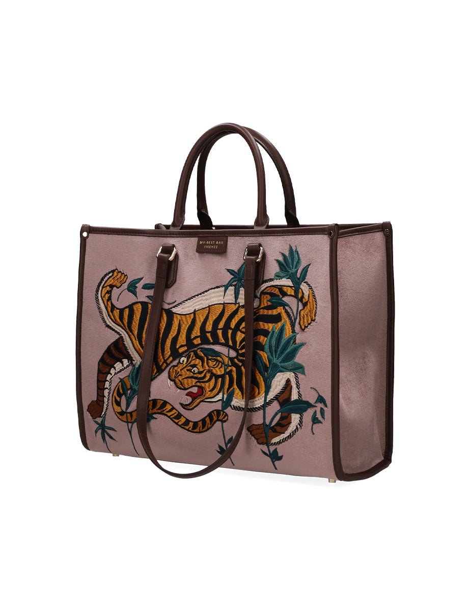shopper atena grande essence tigre rosa - my best bag - shopper