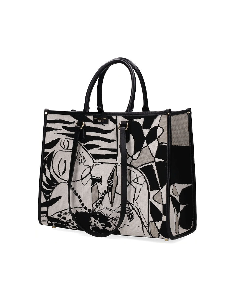 shopper atena grande guernica grigio - my best bag - shopper