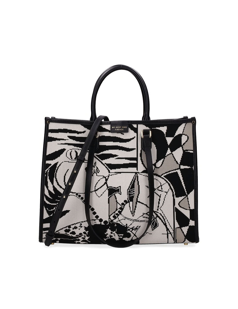 shopper atena grande guernica grigio - my best bag - shopper