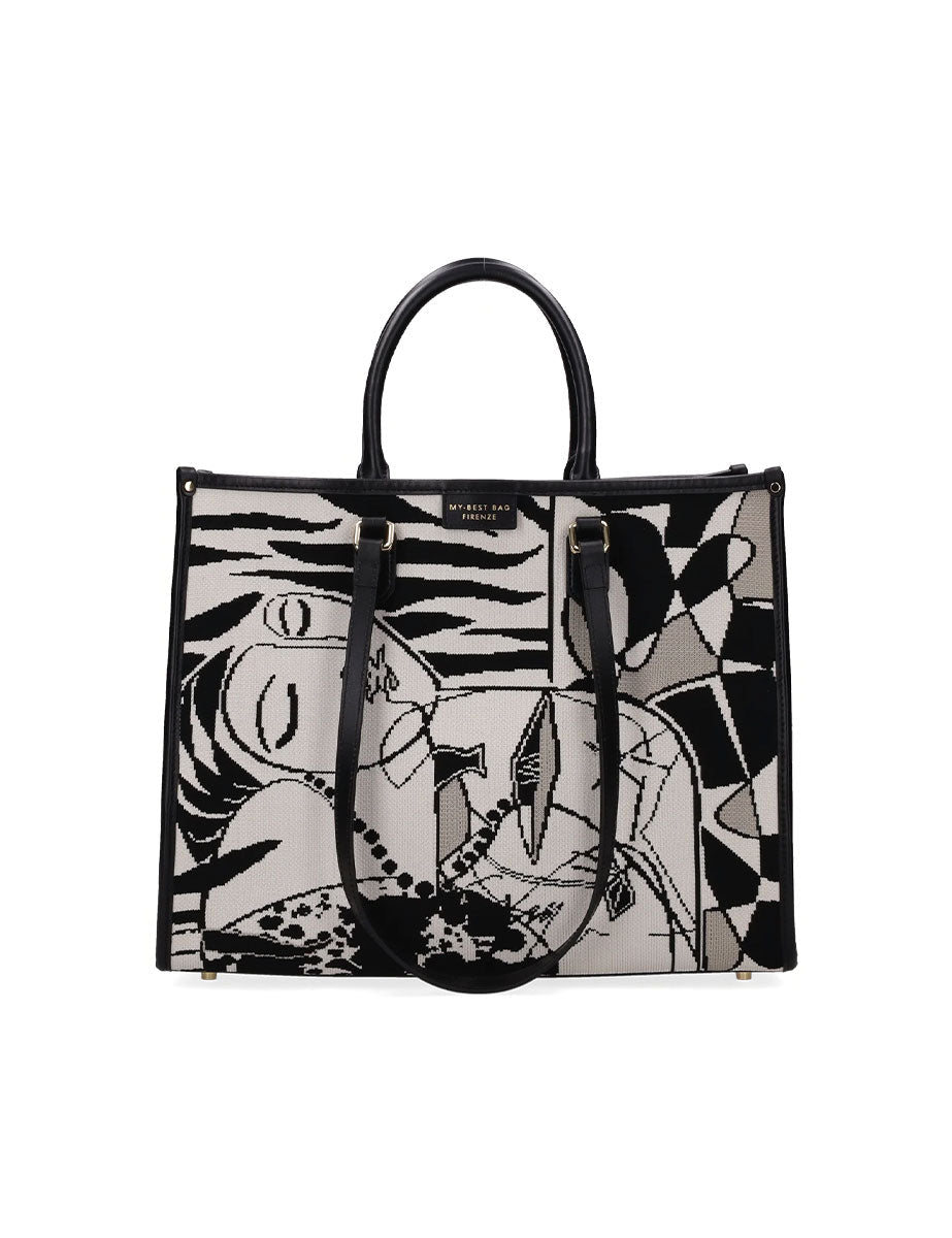 shopper atena grande guernica grigio - my best bag - shopper