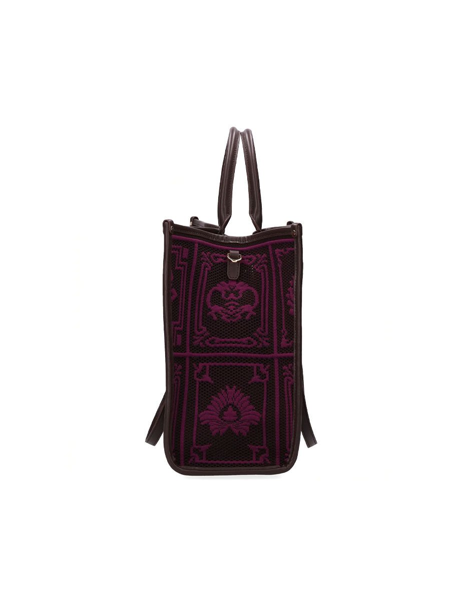 shopper atena grande lhasa marrone viola - my best bag - shopper