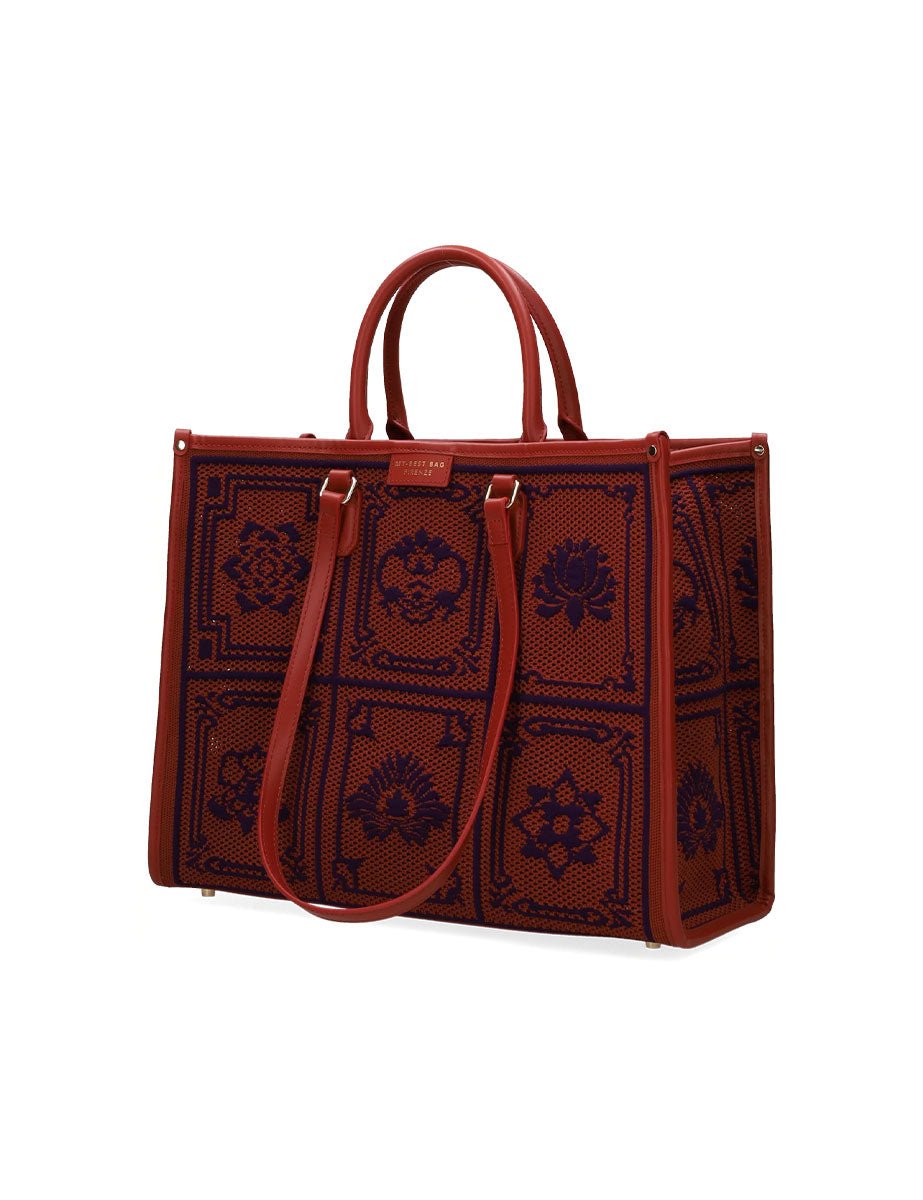shopper atena grande lhasa viola arancione - my best bag - shopper