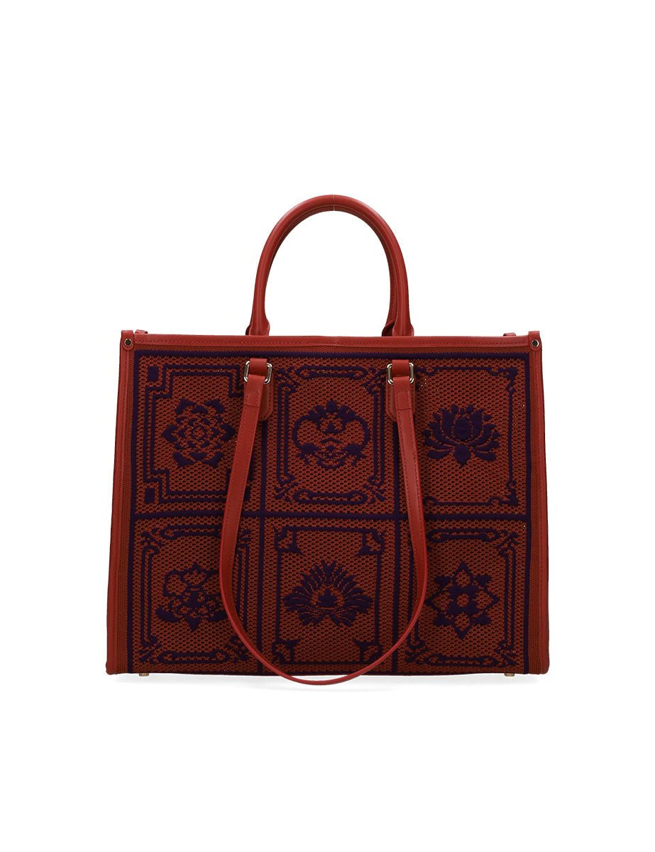 shopper atena grande lhasa viola arancione - my best bag - shopper