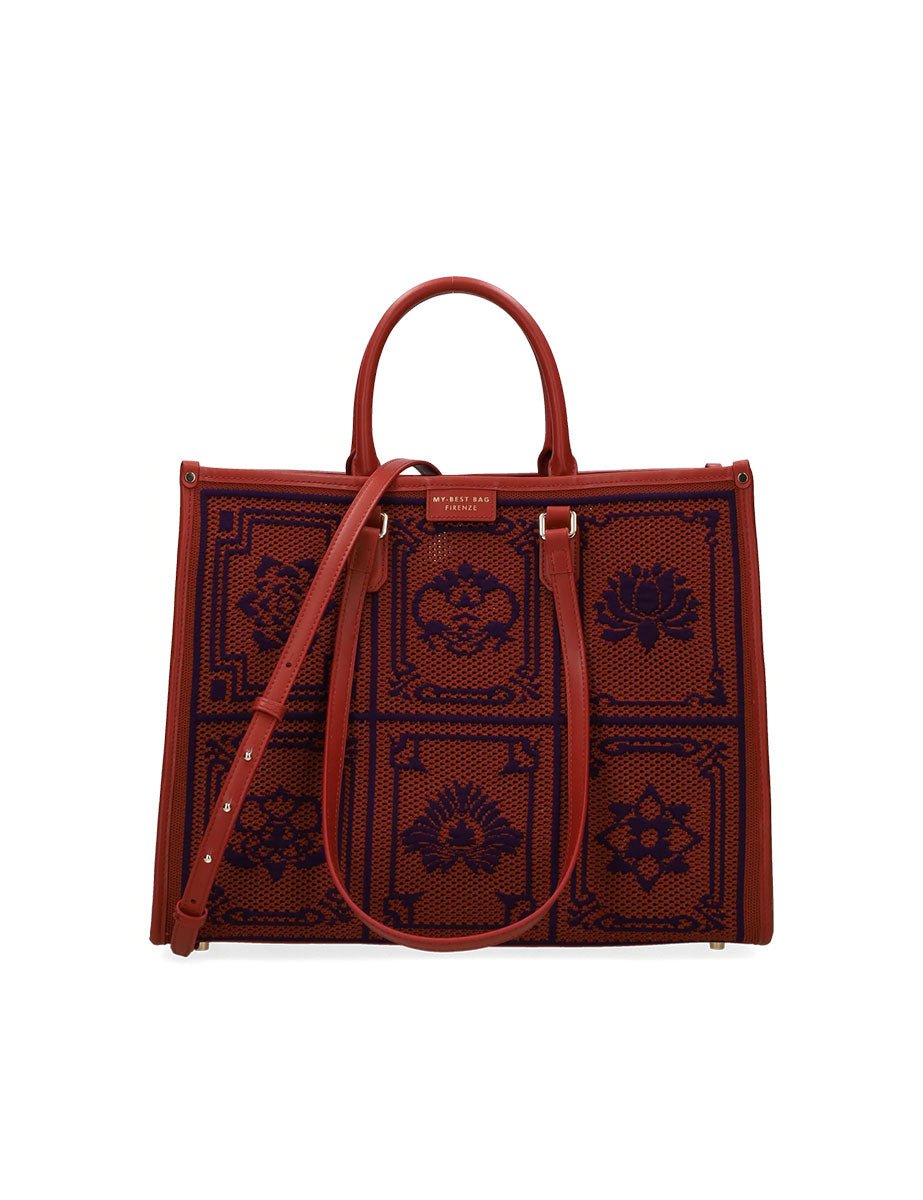 shopper atena grande lhasa viola arancione - my best bag - shopper