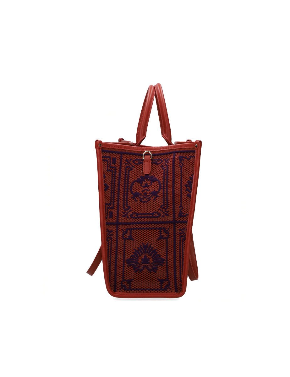 shopper atena grande lhasa viola arancione - my best bag - shopper