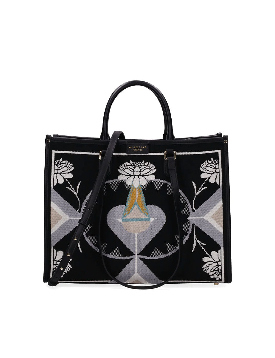 shopper atena grande mirage dalia nero - my best bag - shopper