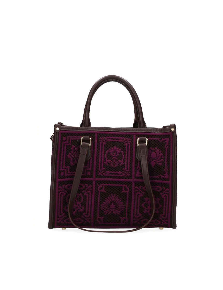 shopper atena piccola lhasa marrone viola - my best bag - shopper